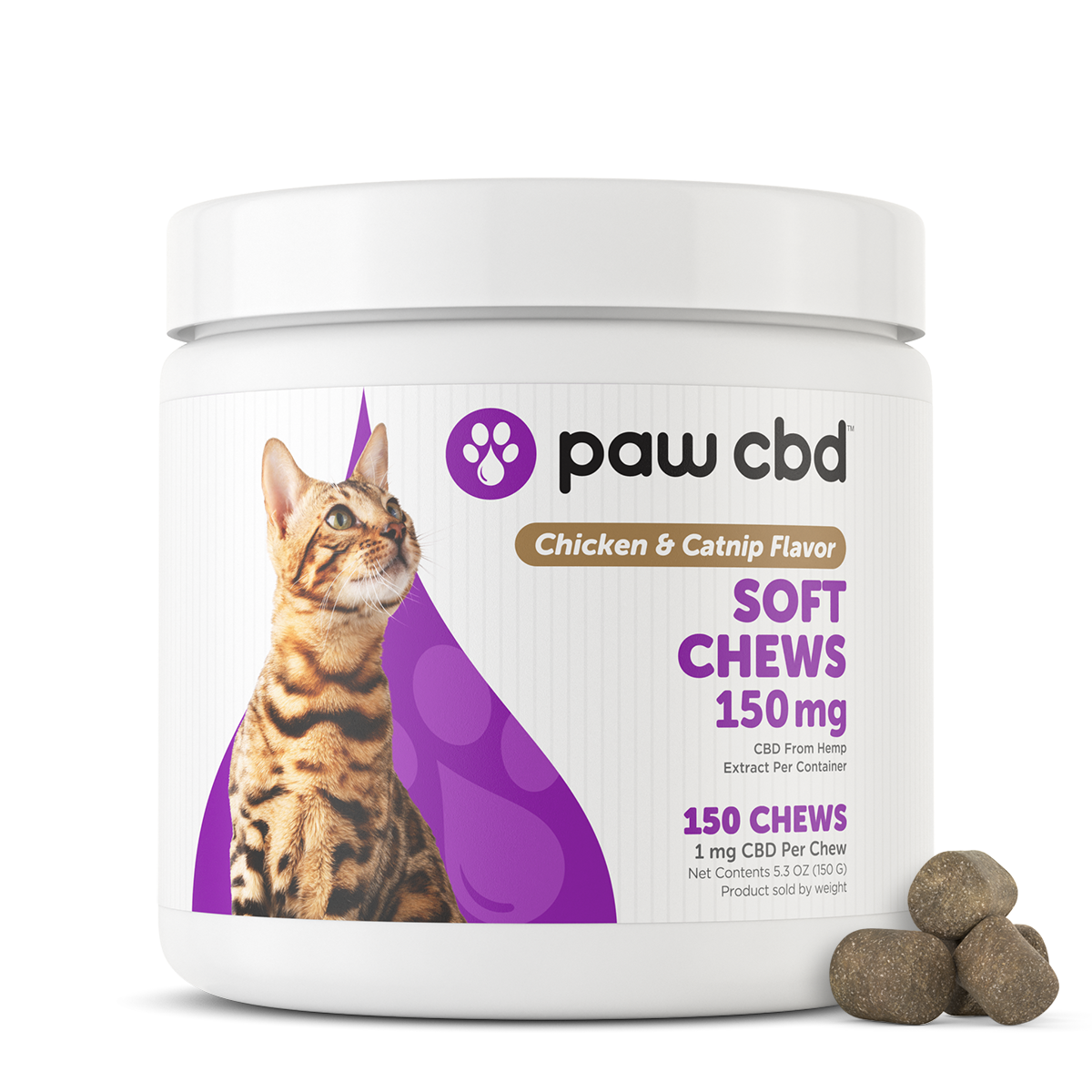 Paw CBD - Feline Soft Chews 150 Count Chicken and Catnip 150mg