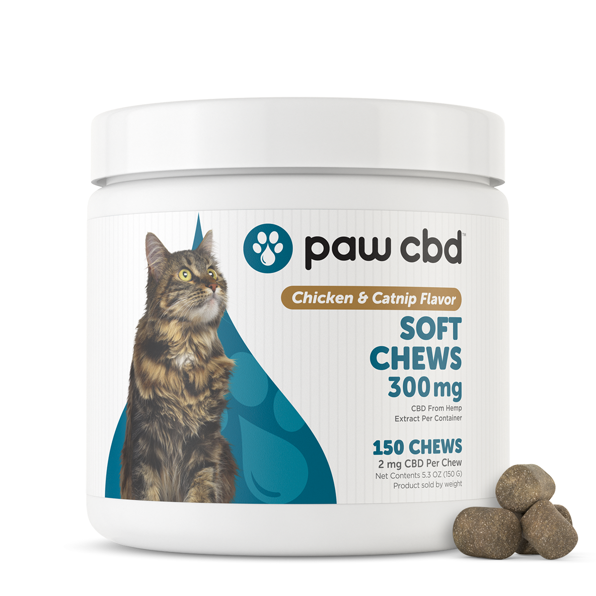 Paw CBD - Feline Soft Chews 150 Count Chicken and Catnip 300mg