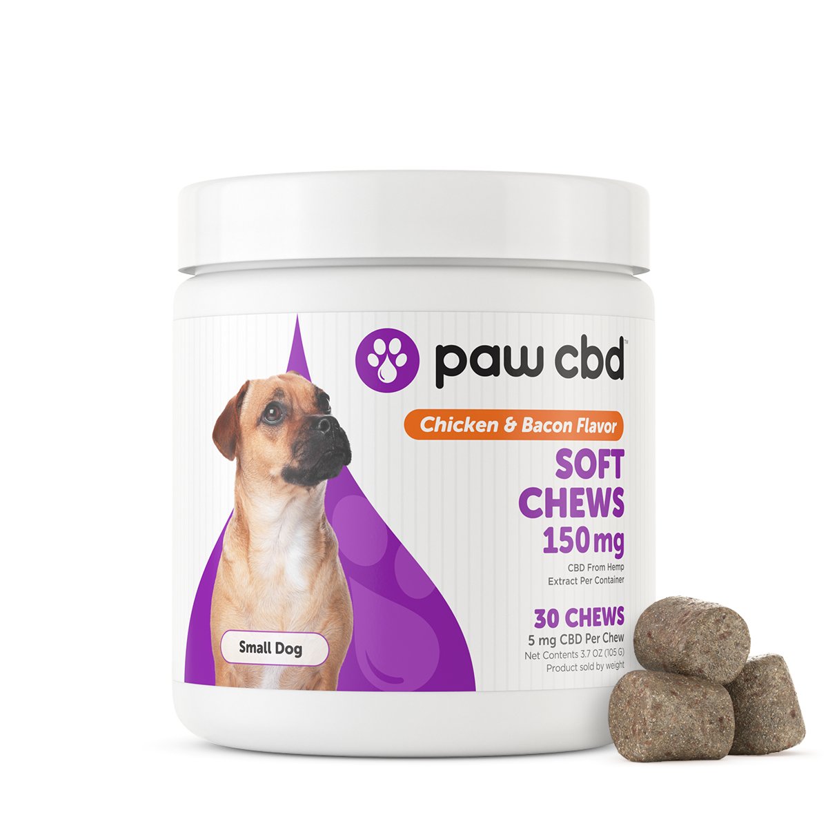 Paw CBD - Dog Soft Chews 30 Count Chicken and Bacon 150mg