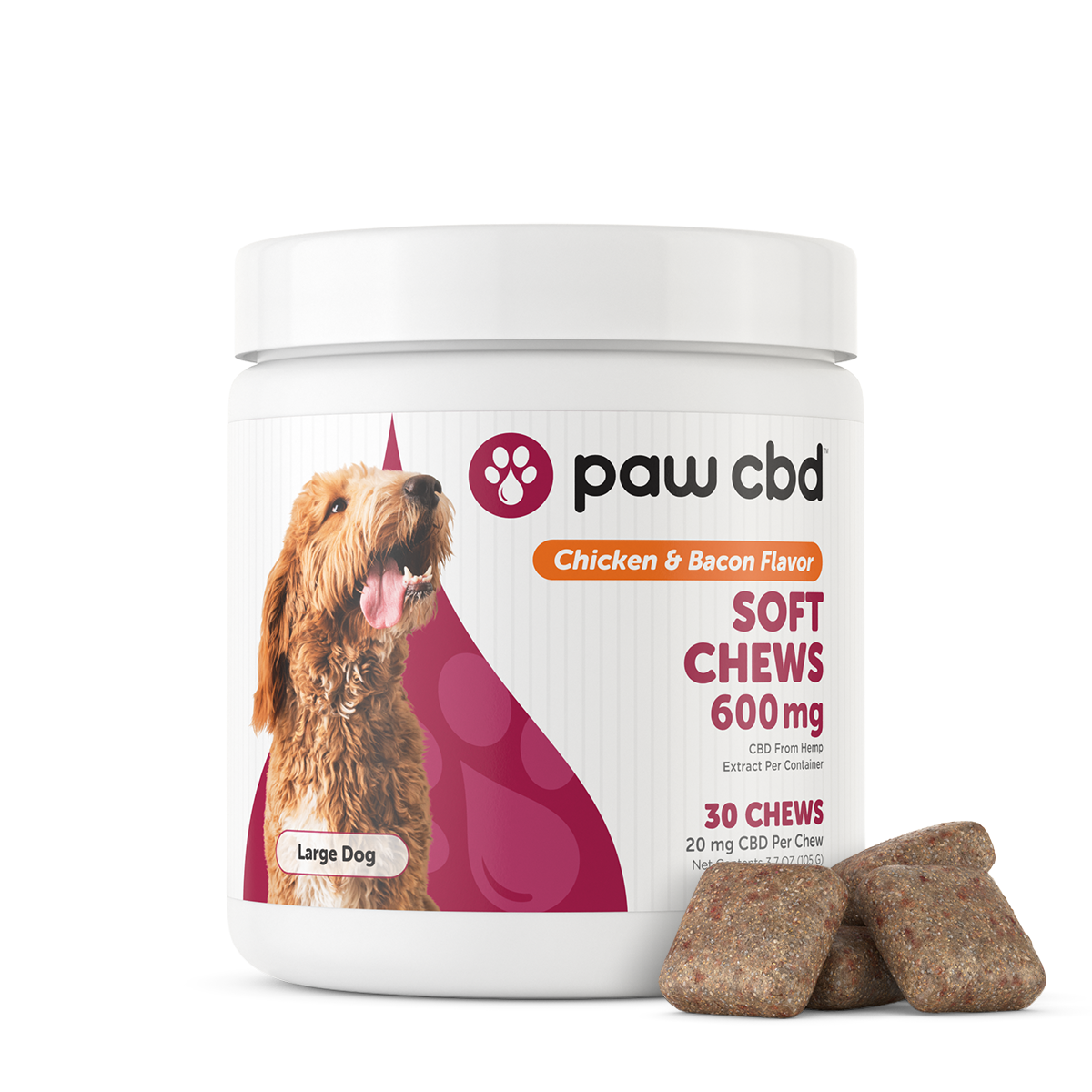 Paw CBD - Dog Soft Chews 30 Count Chicken and Bacon 600mg